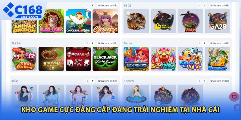 Kho game cực đẳng cấp đáng trải nghiệm tại nhà cái